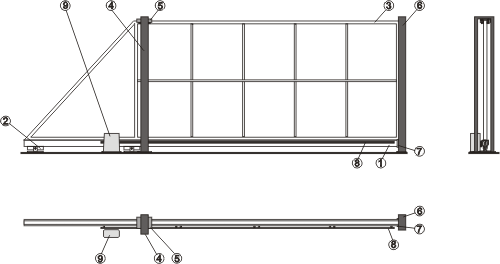 схема откатных ворот